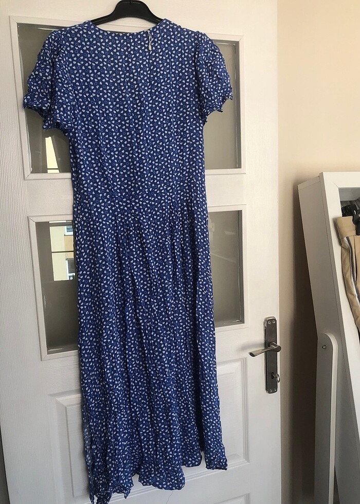 Mavi kalpli elbise - Görsel 5