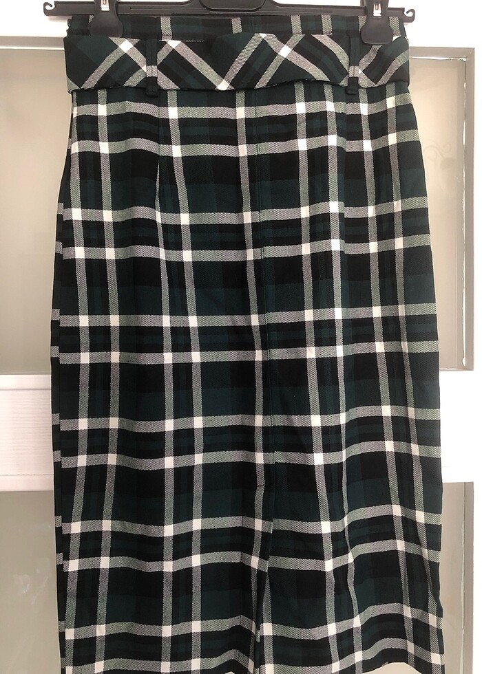 Zara midi ekose etek - Görsel 3