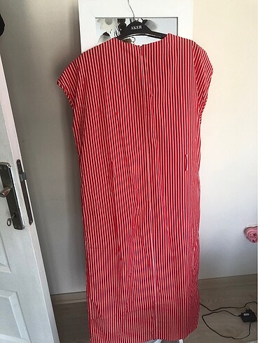 Mango kırmızı çizgili elbise - Görsel 3