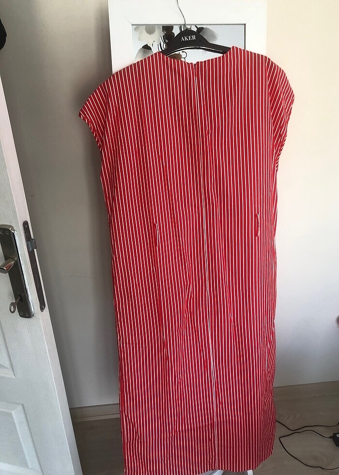 Mango kırmızı çizgili elbise - Görsel 3