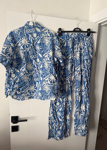 Mavi Bohem Desenli Kısa Kollu Zara  Takımı - Görsel 5