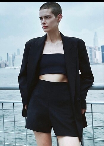 m Beden siyah Renk ZARA OVERSİZE BLAZER CEKET SİYAH