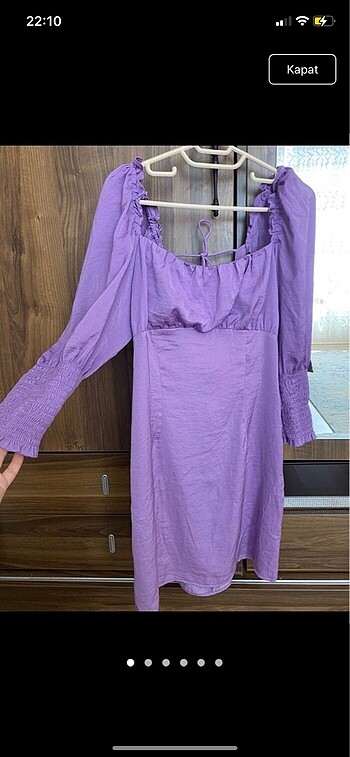 H&M H&M elbise bordo m beden sırtı pencere detaylı