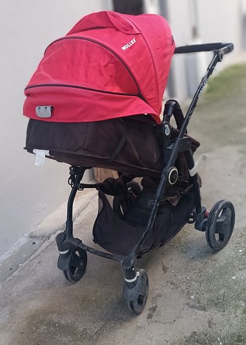 Kırmızı Katlanabilir Bebek Arabası - Görsel 4