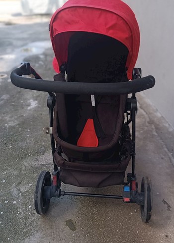Kırmızı Katlanabilir Bebek Arabası - Görsel 2