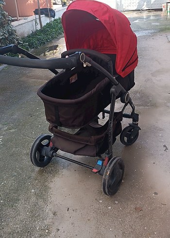Kırmızı Katlanabilir Bebek Arabası - Görsel 5