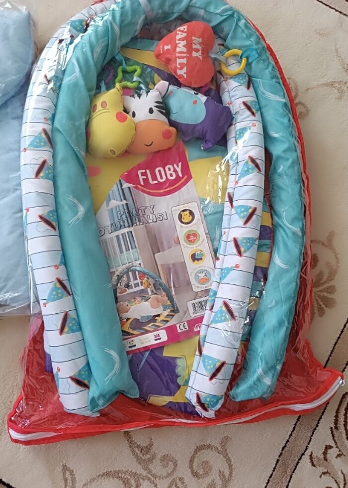 Bebek oyun halısı ve çok amaçlı tulum iki ürün  - Görsel 2