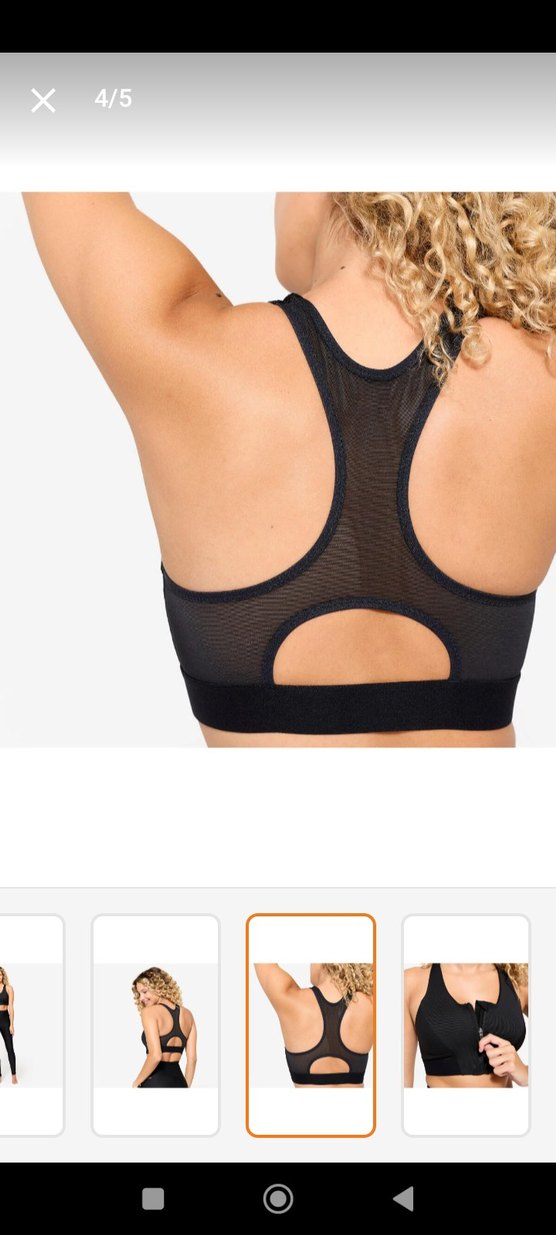 Önden Fermuarlı Siyah  Spor Sütyeni - Görsel 4