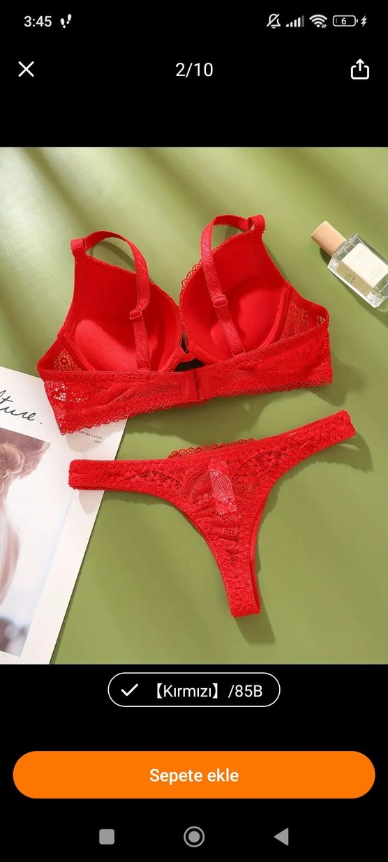 Kırmızı Dantel Shein Sütyen Takım #Shein - Görsel 4