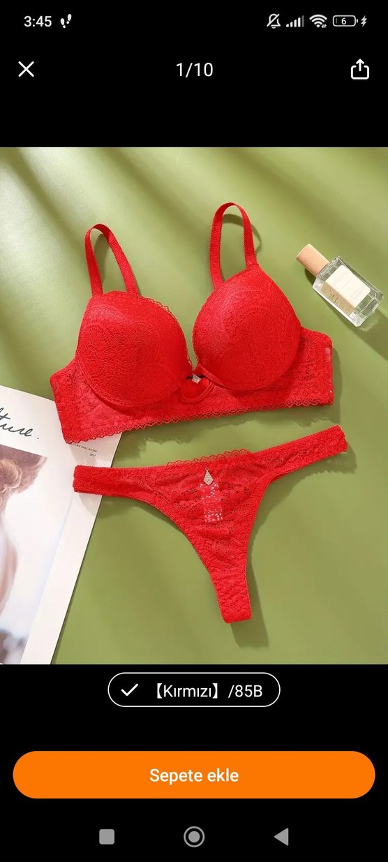 Kırmızı Dantel Shein Sütyen Takım #Shein - Görsel 5