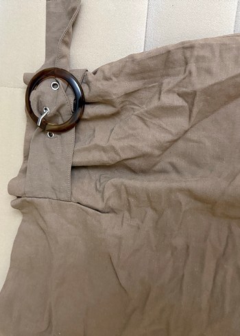 Kemerli Bej Uzun Keten Etek - Görsel 2