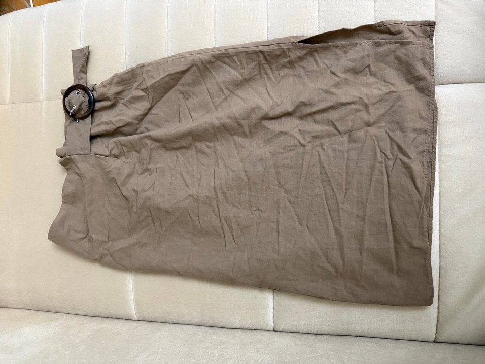 Kemerli Bej Uzun Keten Etek - Görsel 4