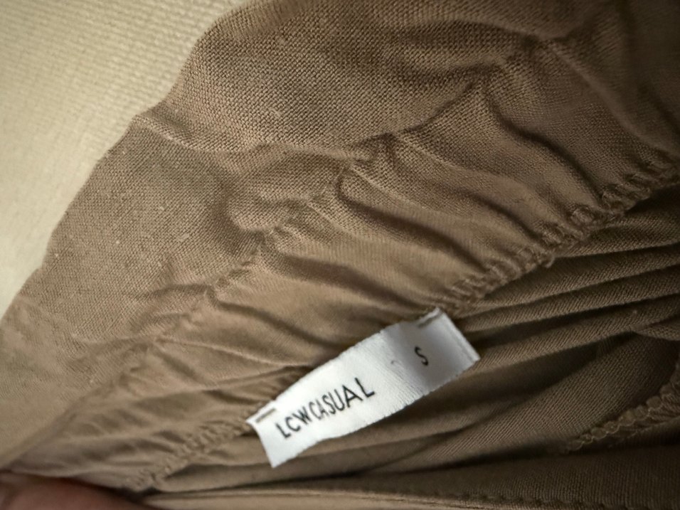 Kemerli Bej Uzun Keten Etek - Görsel 5