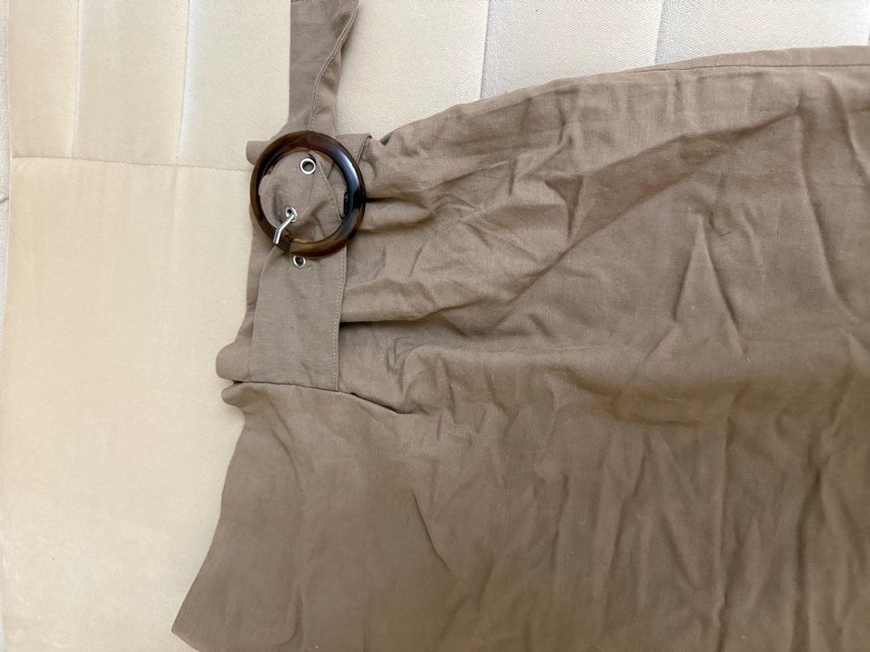 Kemerli Bej Uzun Keten Etek - Görsel 2