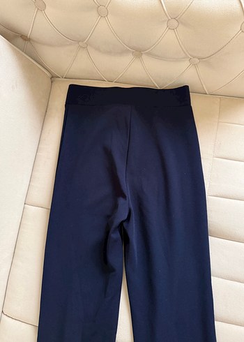 Lacivert Pilili Kadın Kumaş Pantolon - Görsel 5