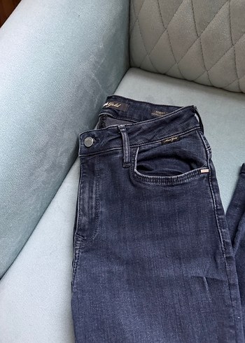 Gri Normal Boy Kadın Kot Pantolon - Görsel 2