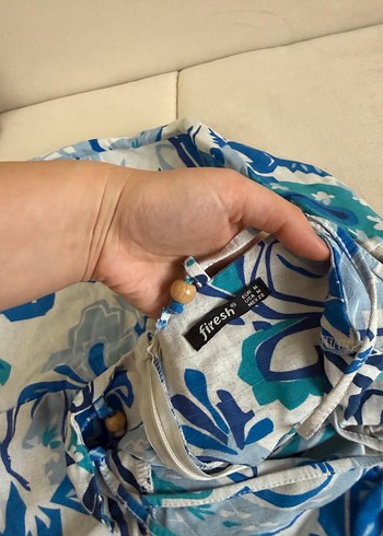 Mavi Bohem Desenli Uzun Elbise - Görsel 8