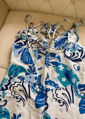 Mavi Bohem Desenli Uzun Elbise - Görsel 9