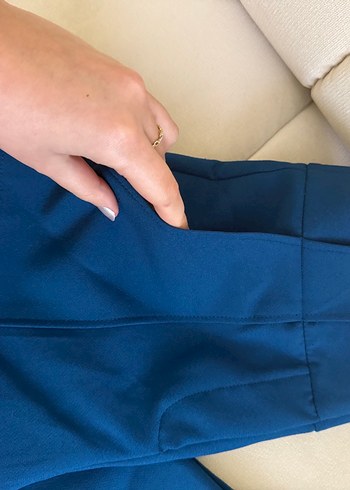 Koyu Mavi Kadın Kumaş Pantolon - Görsel 3