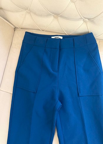 Koyu Mavi Kadın Kumaş Pantolon - Görsel 5