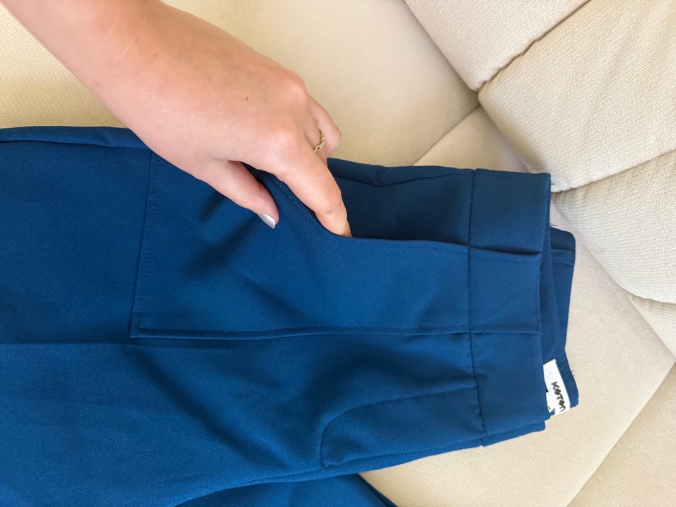 Koyu Mavi Kadın Kumaş Pantolon - Görsel 3