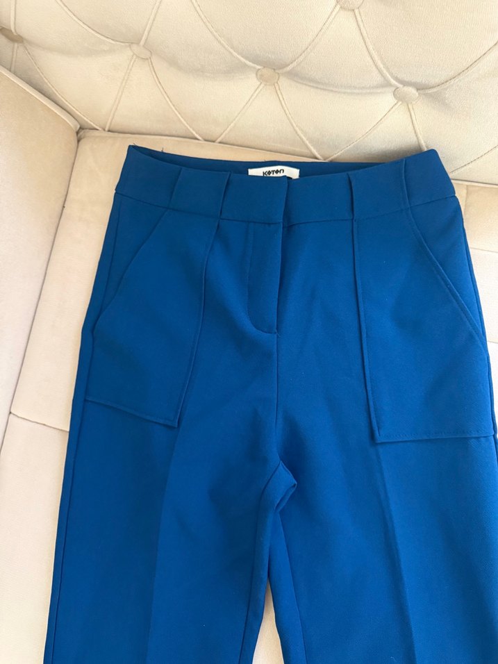 Koyu Mavi Kadın Kumaş Pantolon - Görsel 5