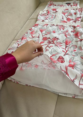 Nakışlı Dantel Detaylı Midi Elbise - Görsel 4