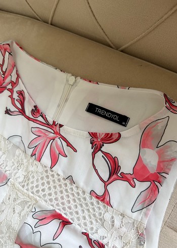 Nakışlı Dantel Detaylı Midi Elbise - Görsel 5