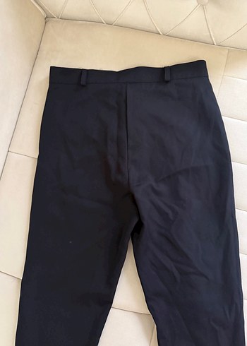 Siyah Midi Kadın Kumaş Pantolon - Görsel 6