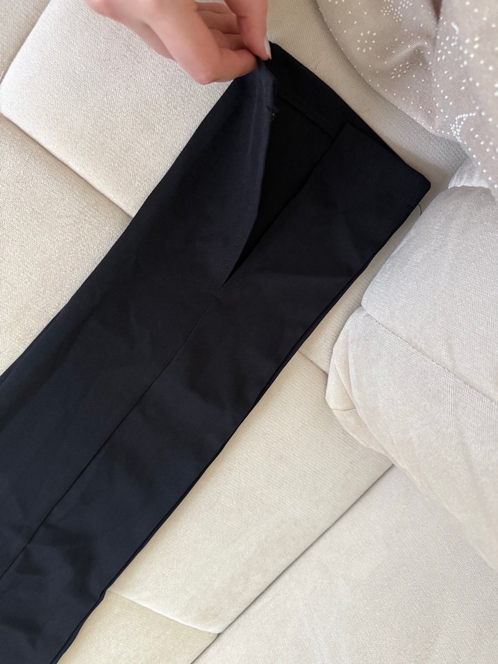 Siyah Midi Kadın Kumaş Pantolon - Görsel 3