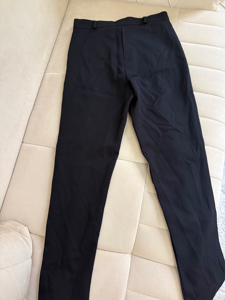 Siyah Midi Kadın Kumaş Pantolon - Görsel 5