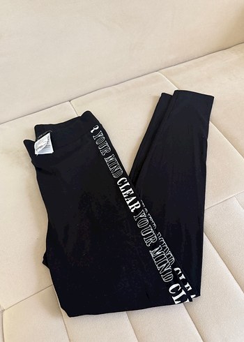 Siyah Baskılı Günlük Kadın Tayt - Görsel 6