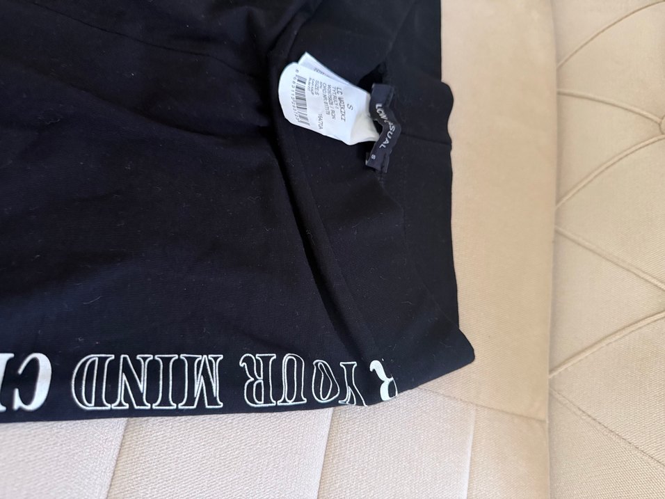 Siyah Baskılı Günlük Kadın Tayt - Görsel 3