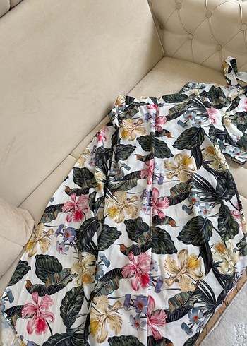 Çiçek Desenli Bohem Uzun Kadın Pantolon ve üst - Görsel 5