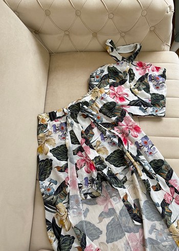 Çiçek Desenli Bohem Uzun Kadın Pantolon ve üst - Görsel 6