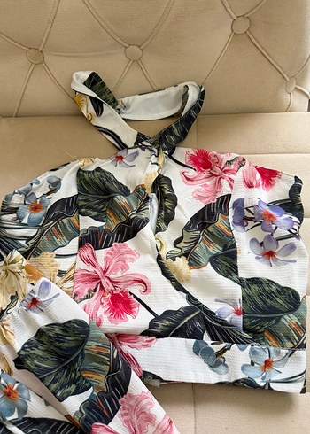 Çiçek Desenli Bohem Uzun Kadın Pantolon ve üst - Görsel 4