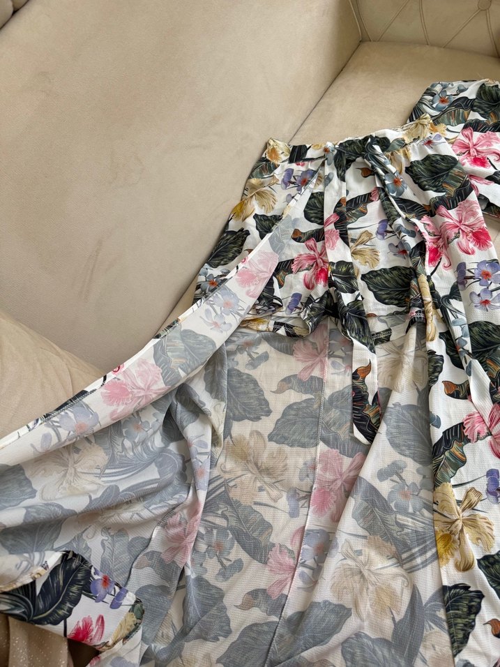 Çiçek Desenli Bohem Uzun Kadın Pantolon ve üst - Görsel 2