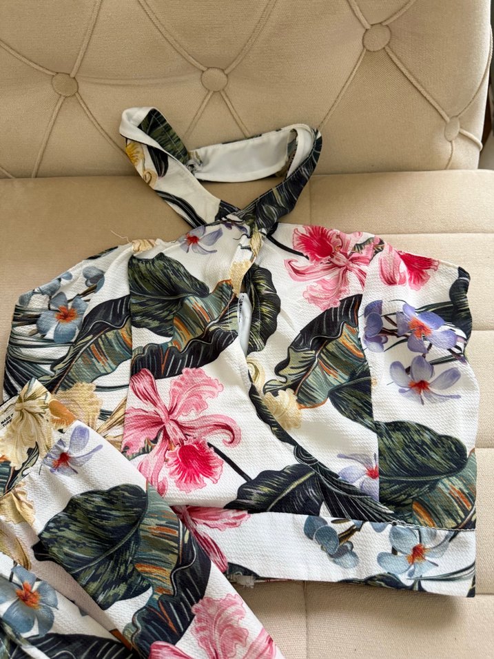 Çiçek Desenli Bohem Uzun Kadın Pantolon ve üst - Görsel 4