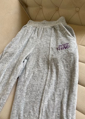 Gri Rahat Kesim Fermuarlı Kadın Eşofman Altı - Görsel 4