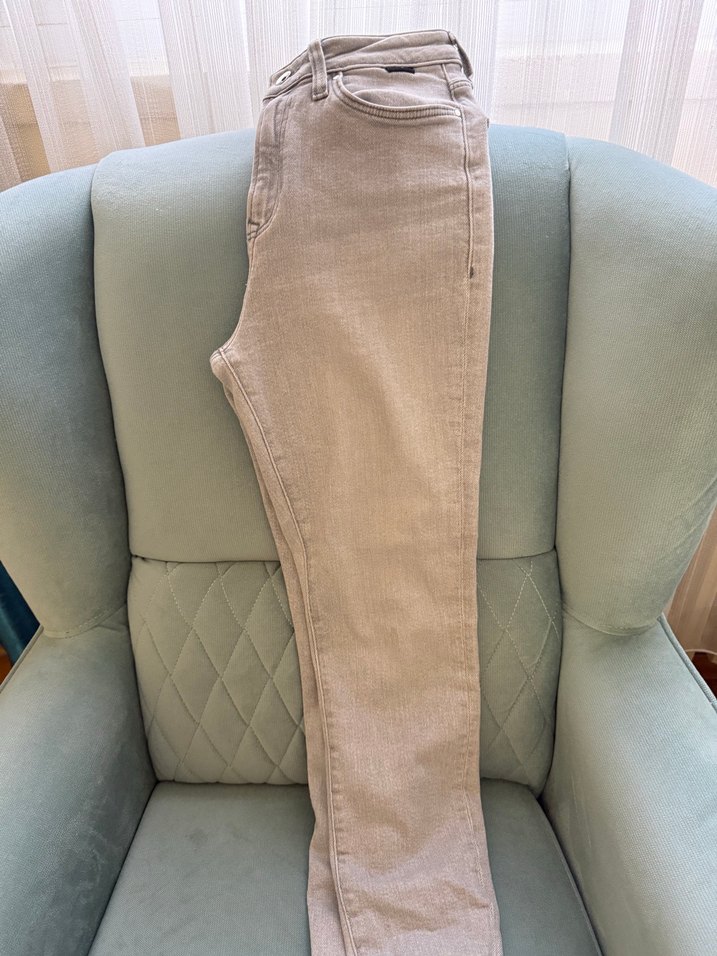 Gri Boy Kadın Denim Pantolon - Görsel 5