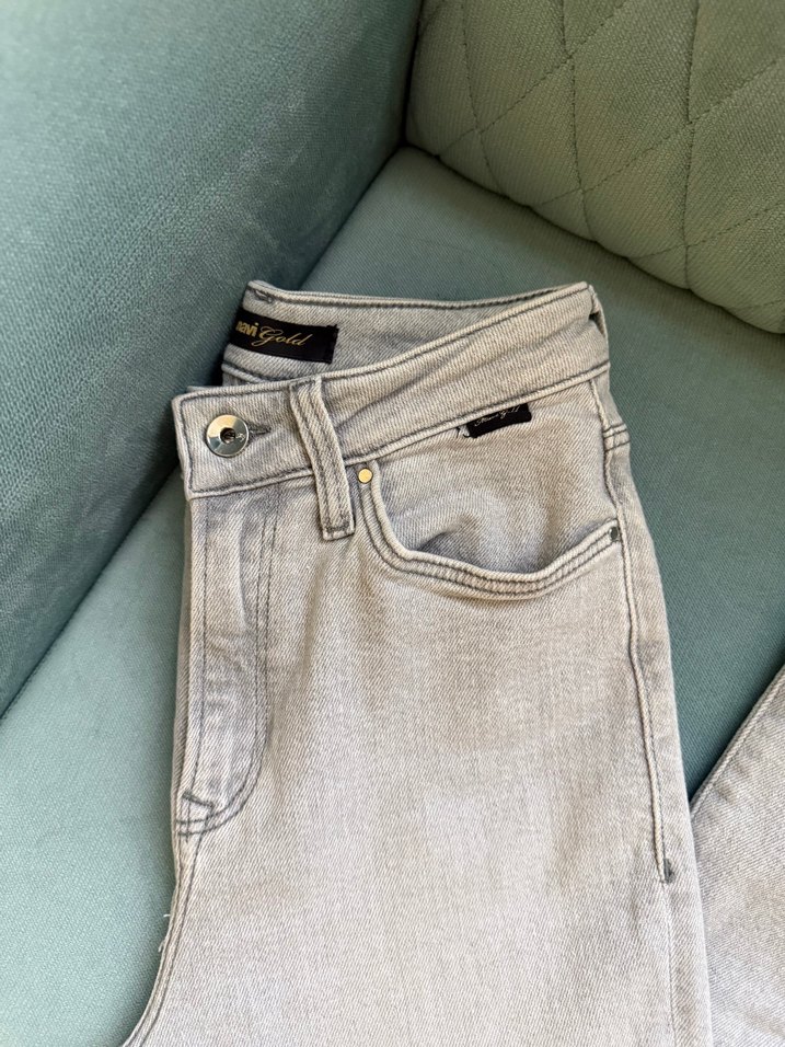 Gri Boy Kadın Denim Pantolon - Görsel 2