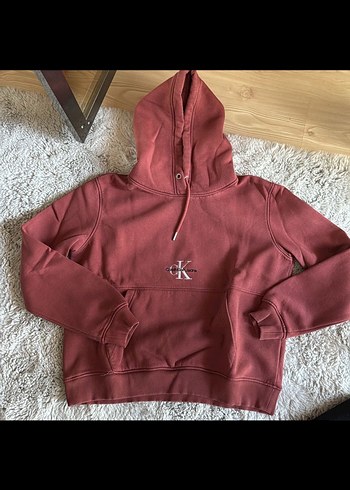 Calvin Klein Bordo Kapusonlu Kadin Sweatshirt