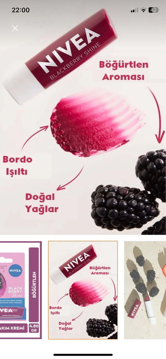 NIVEA böğürtlen Parlaklık Dudak Balmı - Görsel 5