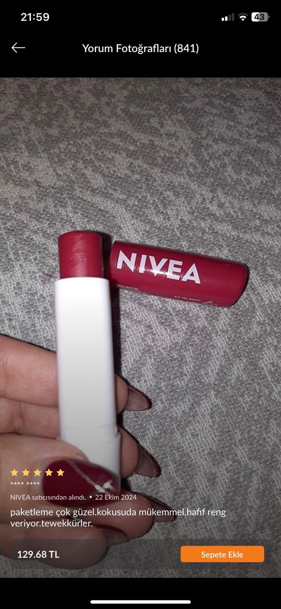 Nivea Cherry kiraz Dudak Balmı 24 Saat Nem - Görsel 4
