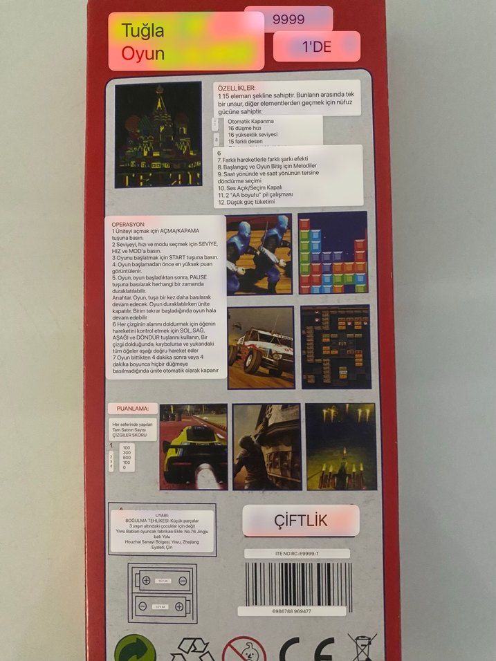 Tetris ateri  Brick Game El Konsolu - Görsel 5