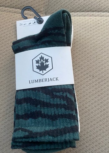 Lumberjack Yeşil Baskılı Midi Çorap