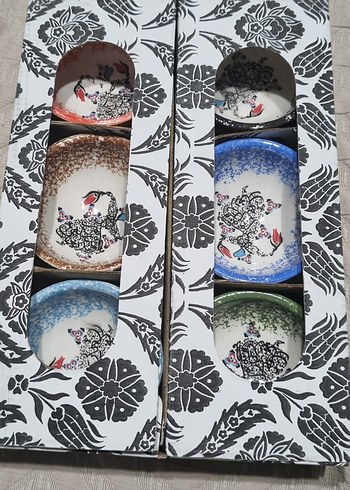 Renkli Desenli Seramik 6'lı Küçük Kase Seti - Görsel 3