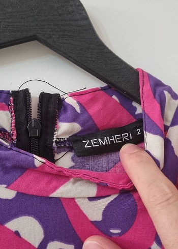 Uzun Kol Renkli Bağlama Desenli Uzun Elbise - Görsel 2