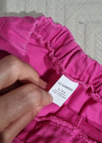 4 Yaş Beden pembe Renk Düğmeli Pembe Kız Çocuk Etek