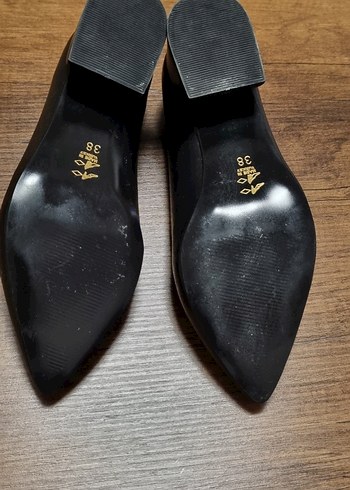 Siyah Stiletto Topuklu Kadın Ofis Ayakkabısı - Görsel 6